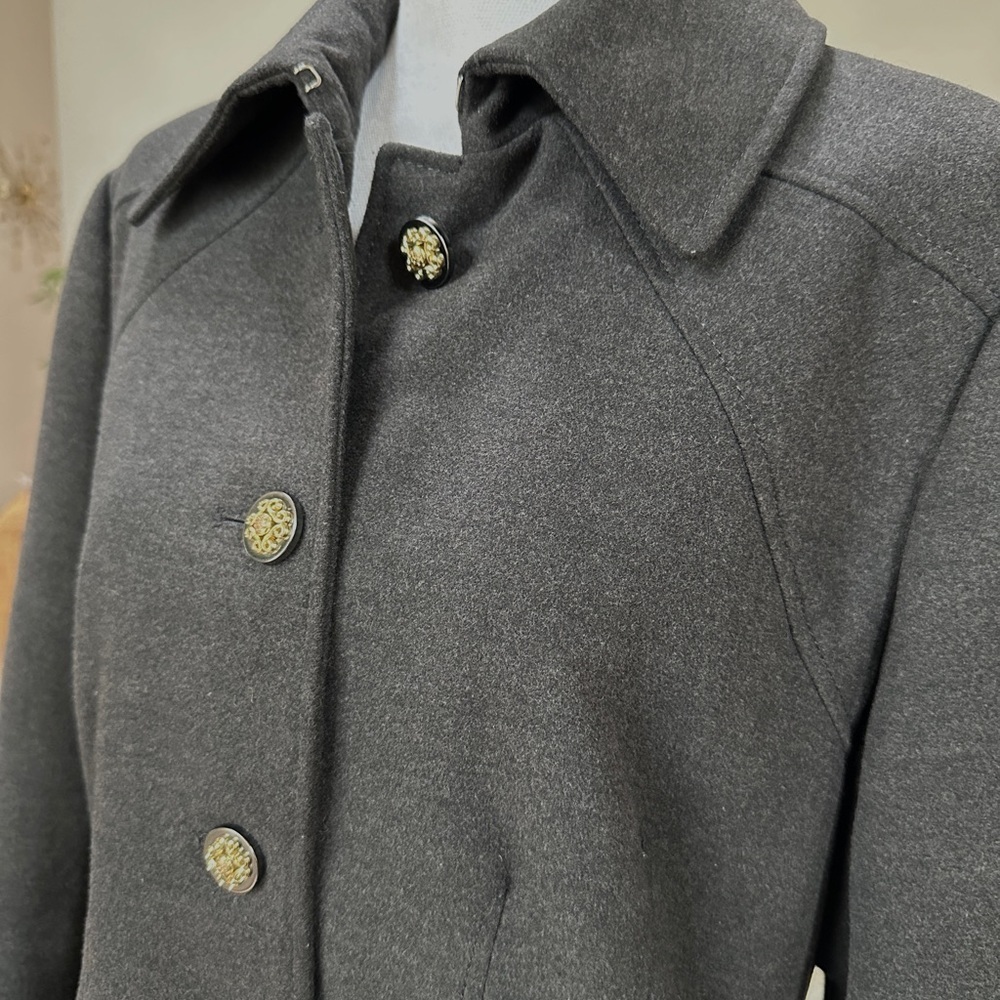 Jessica Simpson Dark Grey Lined Military Mid length Coat - Picture 3 of 10